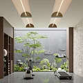 Modern Luxury Clubhouse Interior With Comfortable Sofas Coffee Tables And Pendant Lights