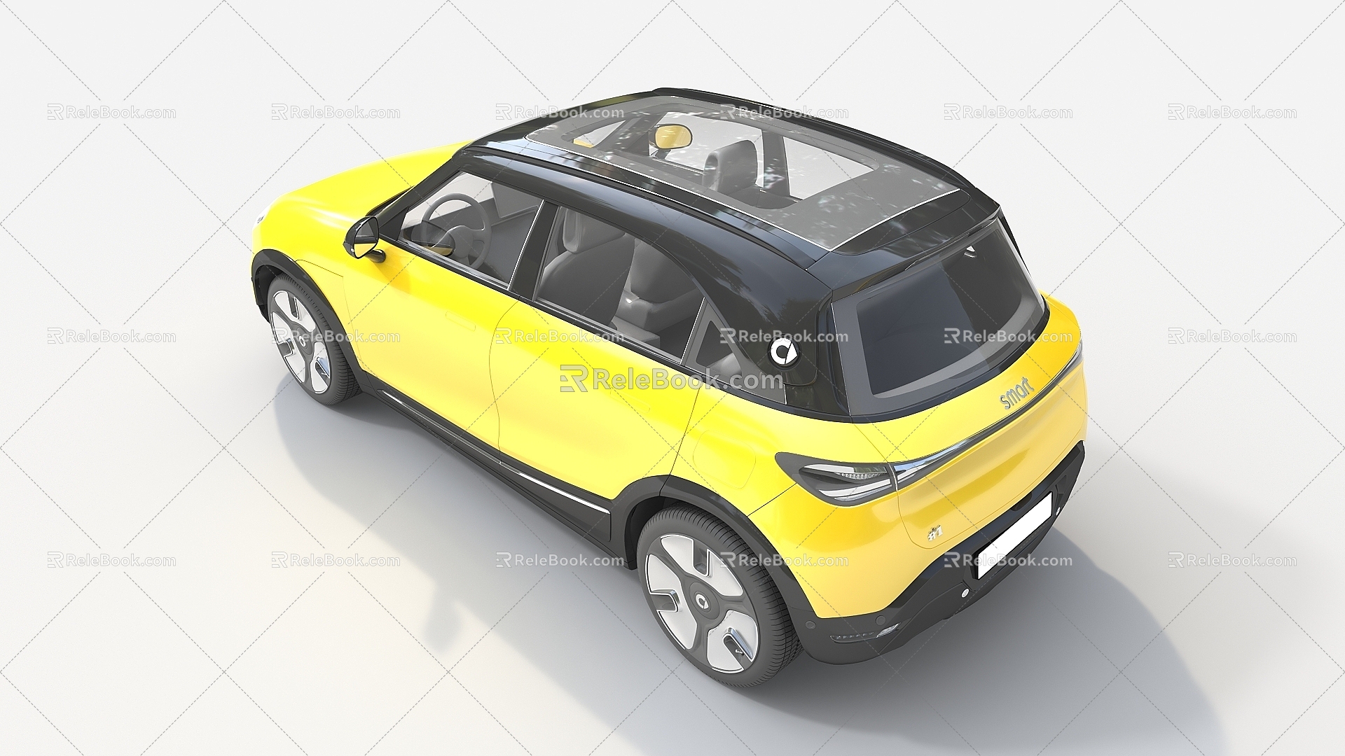 smart yellow benz 3d model