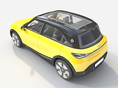 smart yellow benz 3d model