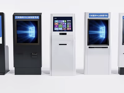 Modern Public Facilities Self Service Kiosks With Interactive Screens And User Friendly Interface 3d model
