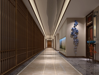 New Chinese Aisle Hotel Aisle 3d model