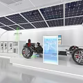 New Energy Vehicle Battery System With Solar Panels Car Chassis And Display Screen