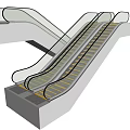 Modern Escalator Design With Glass Handrails And Metal Steps In Commercial Space