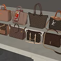 Trendy Brown Leather Handbags Various Styles Checkered Patterns Silk Scarf And Rivet Decor Details