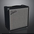 Black Fender Guitar Amplifier Featuring Grill Mesh Metal Corners And Handle