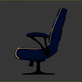 Blue And Yellow Gaming Chair With Ergonomic Design And Adjustable Armrests Base