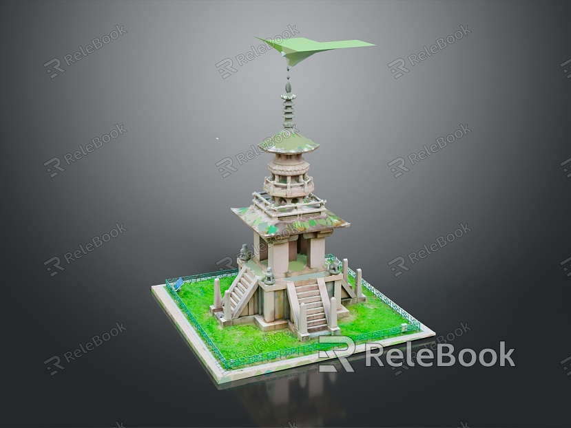 Altar Altar Temple Hero Altar Cartoon Building Outdoor Items Realistic model