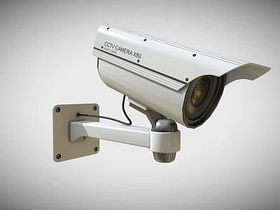 Public Security CCTV Camera Mounted On Wall For Outdoor Surveillance System 3d model