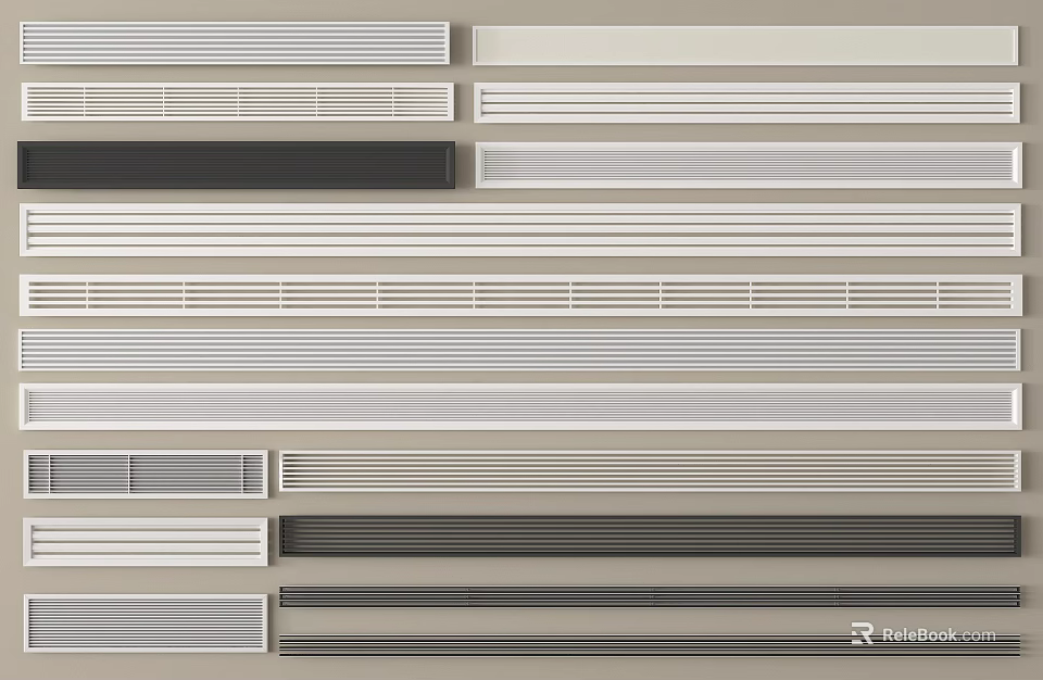 Air Conditioner Vents With Various Styles And Different Colors For Home Interior 3d model 
