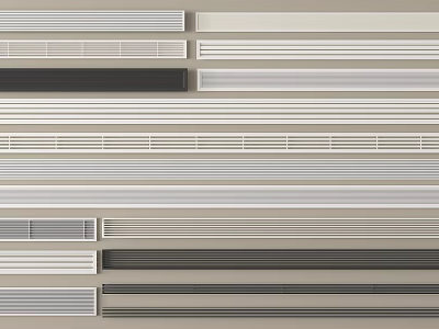 Air Conditioner Vents With Various Styles And Different Colors For Home Interior 3d model