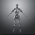 Humanoid Robot With Mechanical Structure In White And Black Standing On Grey Background 3d model