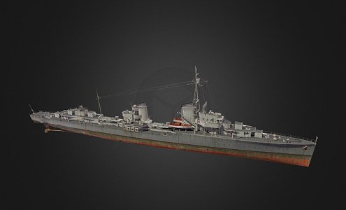 modern warship destroyer weapon ship cruiser ship 3d model