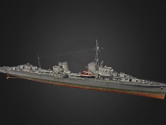 modern warship destroyer weapon ship cruiser ship 3d model