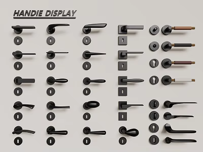 Modern Hardware Door Handle Metal Handle 3d model