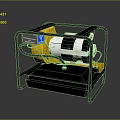 Industrial Power Generator With Black Metal Frame Yellow Panel And Cables