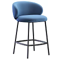 Modern Upholstered Bar Stool With Metal Frame And Multiple Color Options 3d model