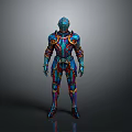 Colorful Fantasy Armor 3D Model With Vibrant Patterns And Detailed Design