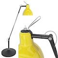 Desk Lamp With Yellow Shade Black Stand Adjustable Arm Modern Design For Home Study