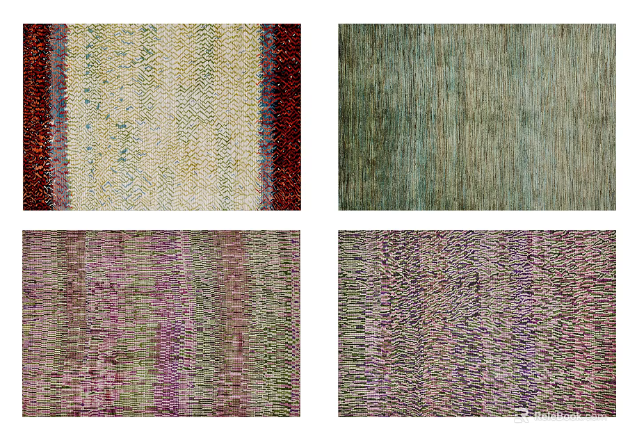 Square Area Rugs With Various Textured Patterns And Colorful Design Options 3d model