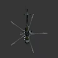 Highly Detailed Helicopter 3D Model With Rotor Blades Fuselage And Landing Gear
