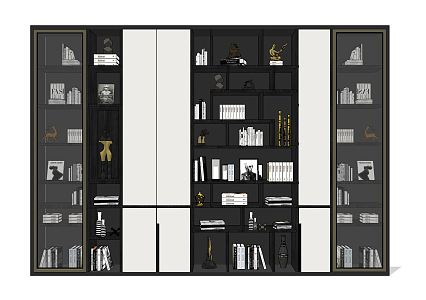 Modern bookcase 3d model