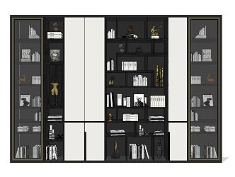 Modern bookcase 3d model