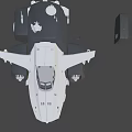 Futuristic Utility Vehicle With Mechanical Design Multiple Wheels Sensor Antenna And White Body