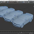 Row of Custom Modified Sports Cars With Various Colors And Flame Designs