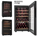 Different Styles Modern Black Wine Coolers With Glass Doors And Red Wine Bottles