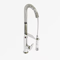Modern Silver Kitchen Faucet With Retractable Coiled Hose And Control Handle 3d model
