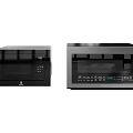 Two Modern Black And Silver Kitchen Appliances With Sleek Design And Digital Controls 3d model