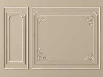 Different Gypsum Molding Wall Decorations With Classic Patterns And Frames 3d model