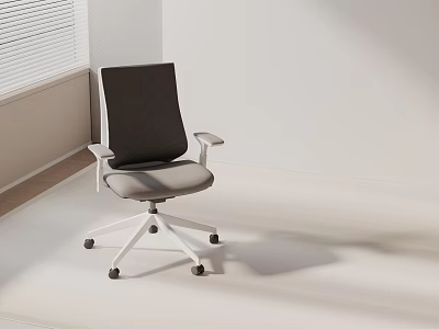 Modern Ergonomic Office Chair With Mesh Back White Frame And Rolling Wheels 3d model
