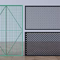 Barbed wire fence industrial wind iron railing partition fence 3d model