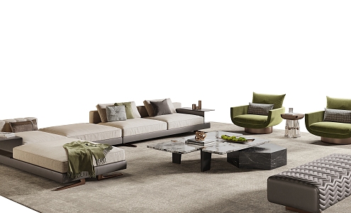 Minotti miloti living room sofa combination 3d model