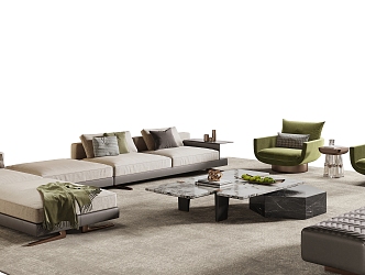 Minotti miloti living room sofa combination 3d model