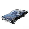 Black Classic Two Door Vintage Muscle Car With Chrome Wheels And Sleek Design