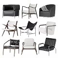 Modern Accent Chairs In Various Styles With Leather Fabric Upholstery And Wooden Frames