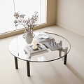 Modern Glass Coffee Table Round Coffee Table 3d model