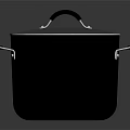 Stainless Steel Black Cooking Pot With Silver Lid And Heat Resistant Handles