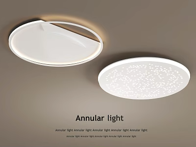 Stylish Modern LED Ceiling Light with Annular Low Profile and Perforated Design 3d model