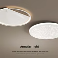 Stylish Modern LED Ceiling Light with Annular Low Profile and Perforated Design 3d model