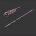 Detailed 3D Animal Skeleton Model with Full Body and Long Bone Structure