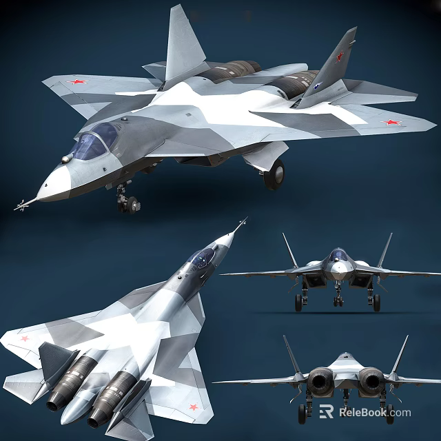 Modern Camouflage Fighter Jet With Multiple Angles And Detailed Design Views 3d model 