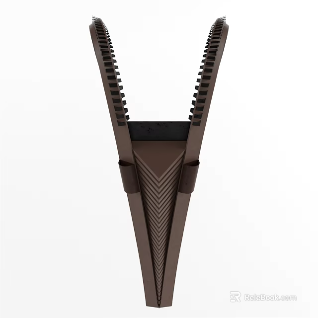 Brown Serrated Clip With Black Center Panel For Organizing Papers 3d model 