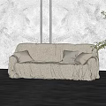 Soft Beige Fabric Sectional Sofa With Decorative Pillows In Minimalist Interior With Natural Light