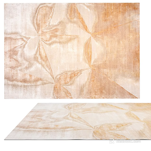 Square Rug With Geometric Pattern In Neutral Tones And Soft Texture For Living Room Decor 3d model 