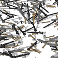 Assorted Metal Screws With Gold Silver Black Colors And Different Head Styles