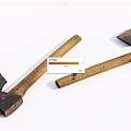 Vintage Axes as Weapons with Rusted Metal Heads and Worn Wooden Handles