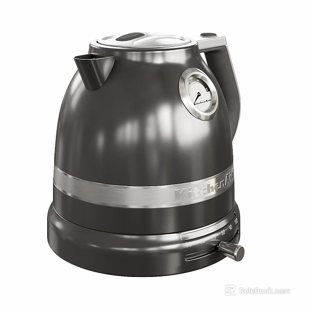 KitchenAid Dark Gray Electric Kettle With Silver Accents And Pressure Gauge 3d model 